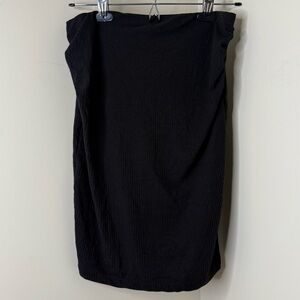 SHEIN Charcoal Ribbed Black Knit Pencil Skirt | Tube Top Xs